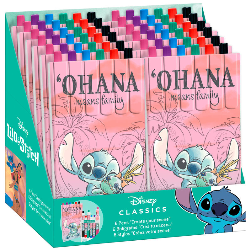Blister of 6 Stitch Disney pens