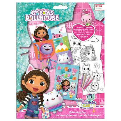gabby's dollhouse coloring set  notebook