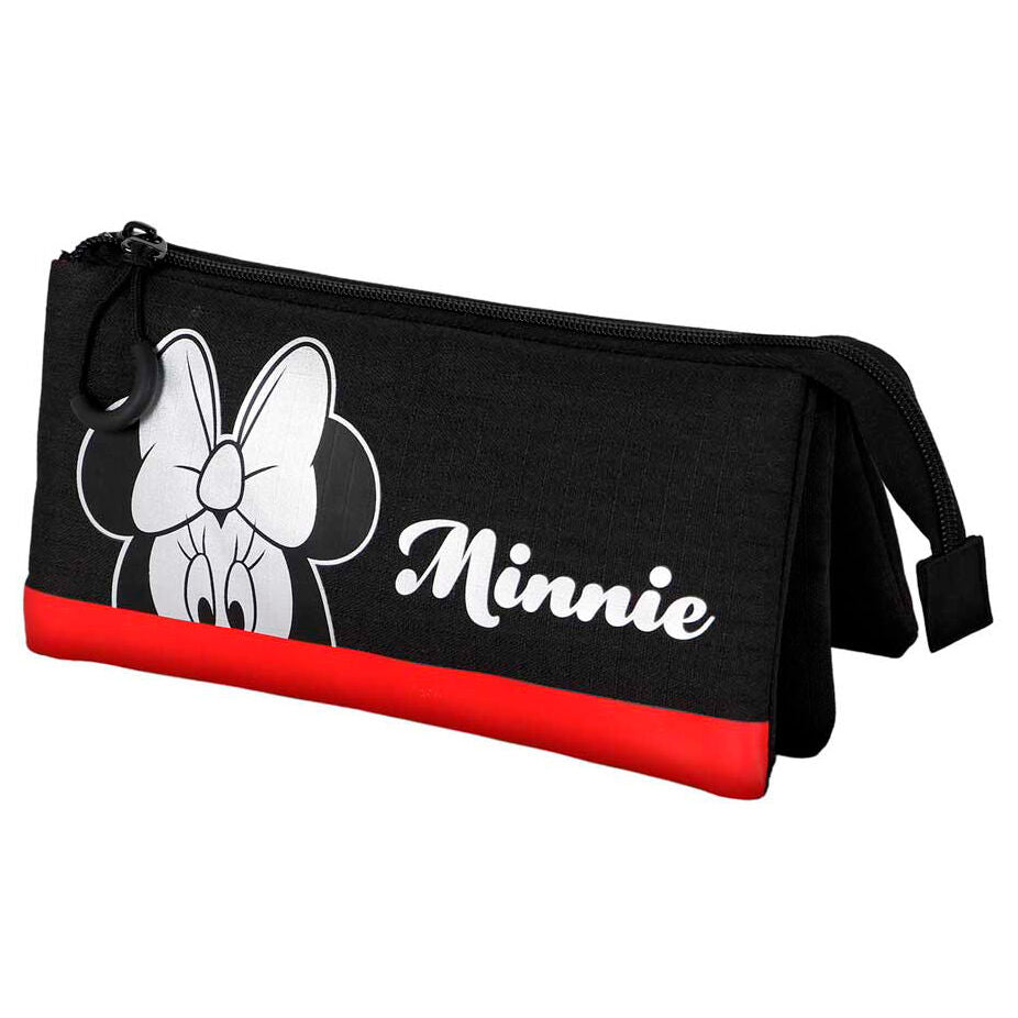 sparkle minnie disney triple pencil case