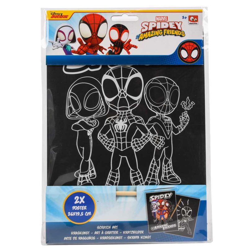 scratch art spiderman marvel stationery set