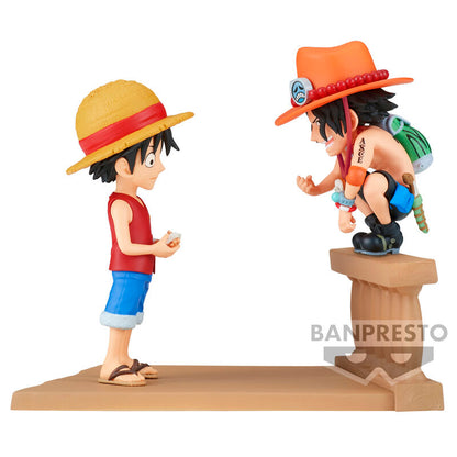 figure monkey d luffy & portgas d ace world collectable log stories one piece 8cm