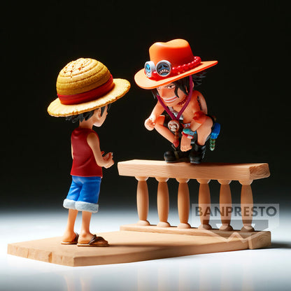 Figure Monkey D Luffy & Portgas D Ace World Collectable Log Stories One Piece 8cm