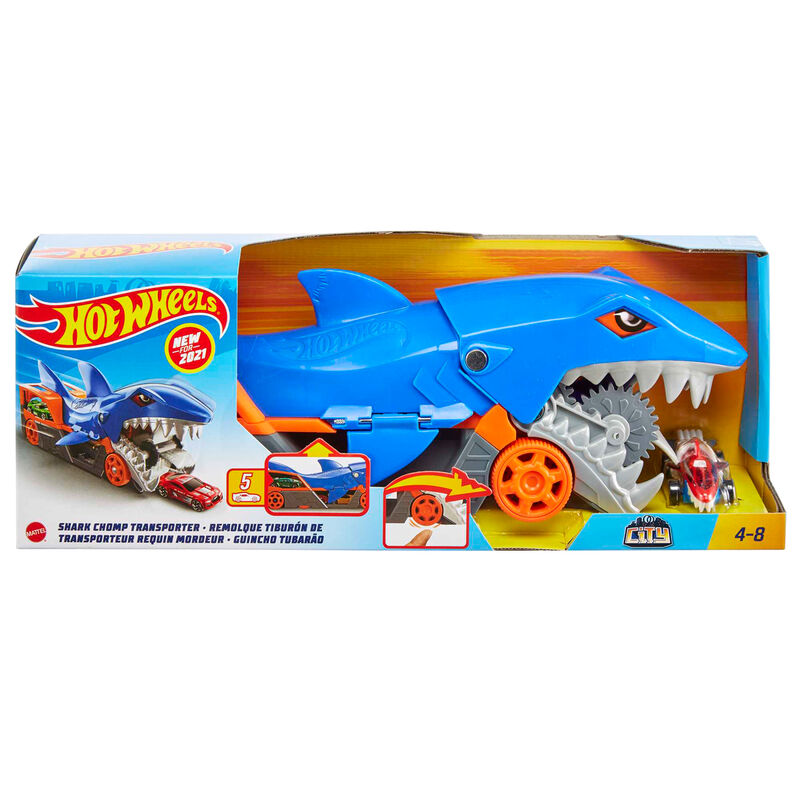 hot wheels chewing shark trailer