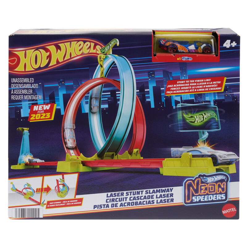 laser neon speeders hot wheels stunt track