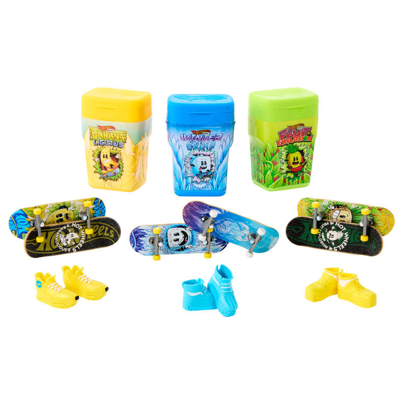 box of chewing gum  2 hot wheels skateboards