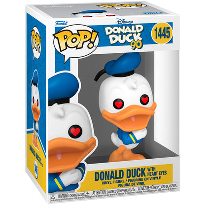 pop figure disney 90th anniversary donald duck with heart eyes