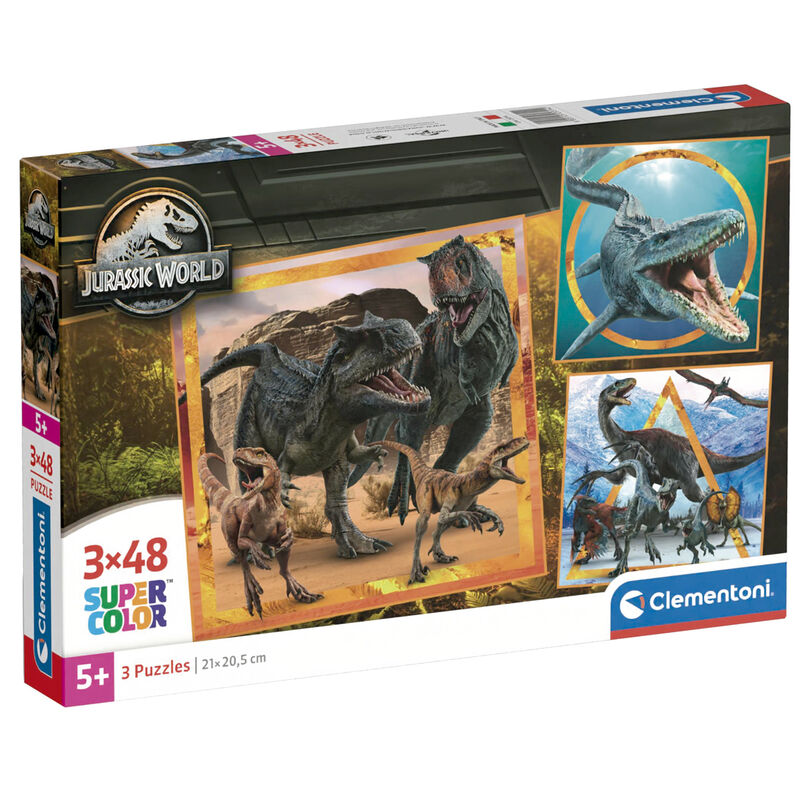 jurassic world puzzle 3x48pcs