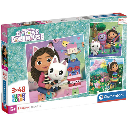 Gabby's Dollhouse Puzzle 3x48pcs