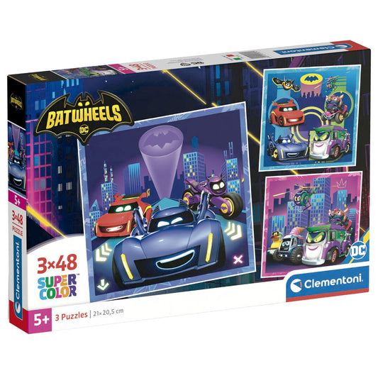 batwheels dc comics maxi puzzle 3x48 pieces