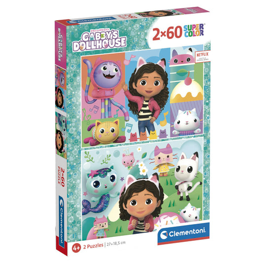 gabby's dollhouse puzzle 2x60pcs