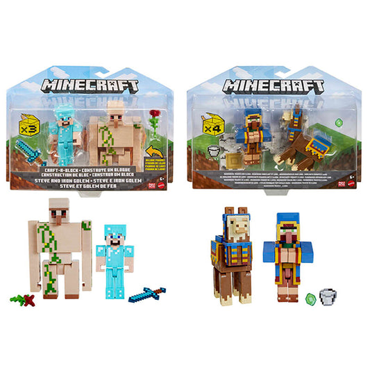 Blister pack of 2 Minecraft figures (8cm, assorted)