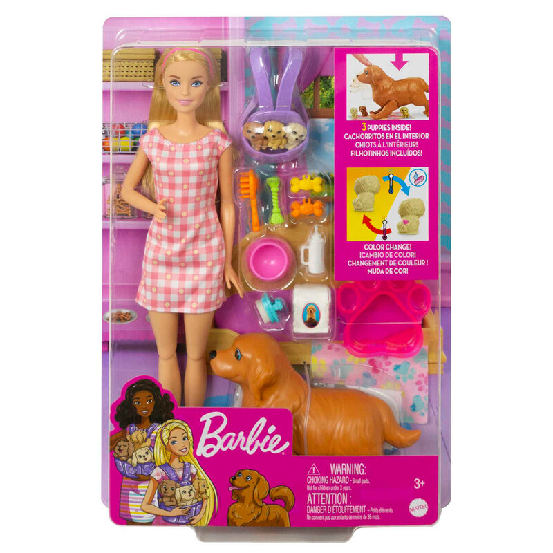 barbie doll and puppies