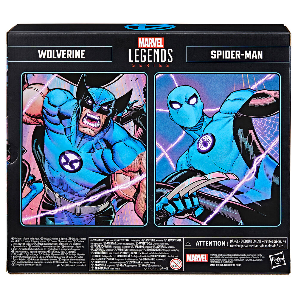 Blister pack of 2 figures: Wolverine, Spiderman, Fantastic Four, Marvel