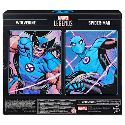 Blister pack of 2 figures: Wolverine, Spiderman, Fantastic Four, Marvel
