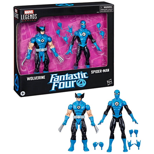 Opakowanie blistrowe zawierające 2 figurki: Wolverine Spiderman Fantastyczna Czwórka Marvel