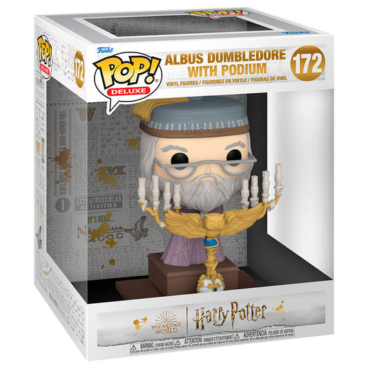 Figura POP Deluxe de Dumbledore con atril de Harry Potter y el Prisionero de Azkaban