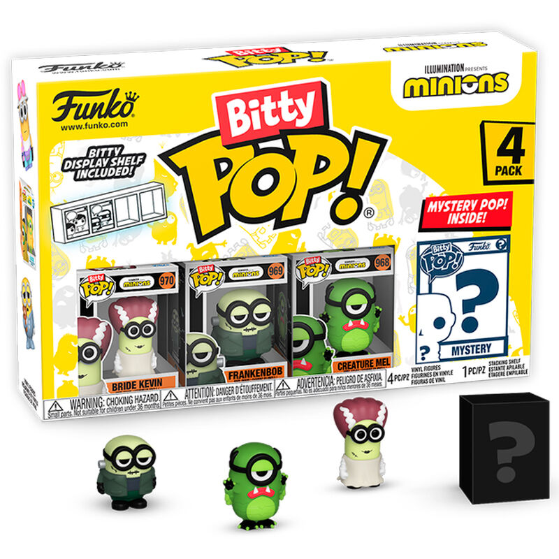 blister of 4 bitty pop minions series 2 figures