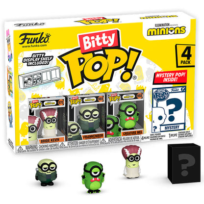 blister of 4 bitty pop minions series 2 figures