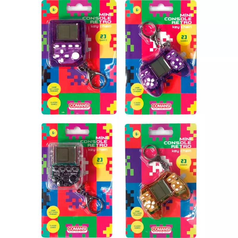 assorted mini retro console keychains