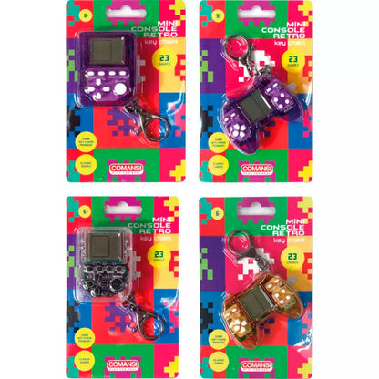 assorted mini retro console keychains