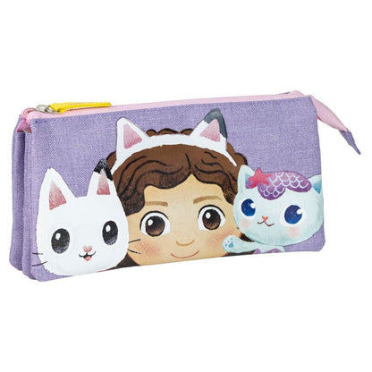 Gabby's Dollhouse Triple Pencil Case