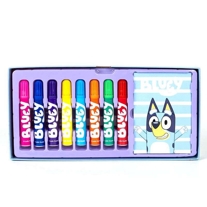 Trousse à crayons bleue à colorier