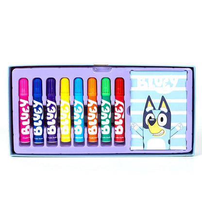 Trousse à crayons bleue à colorier