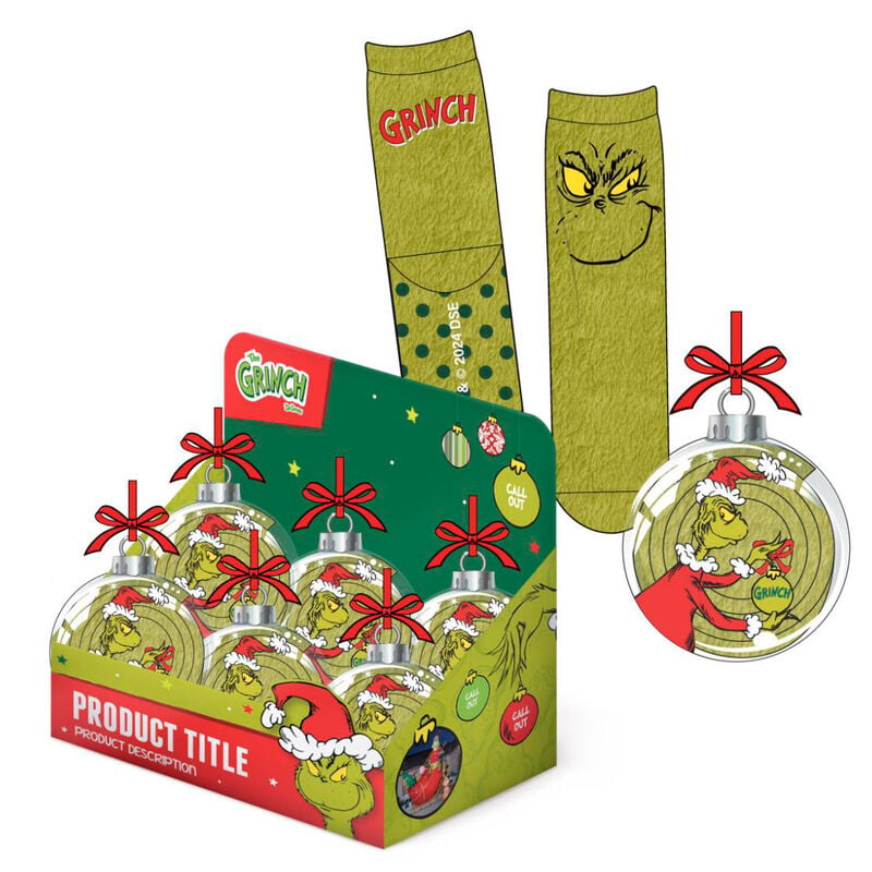 Grinch Christmas Ball Non-Slip Socks