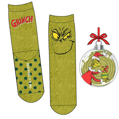 Grinch Christmas Ball Non-Slip Socks