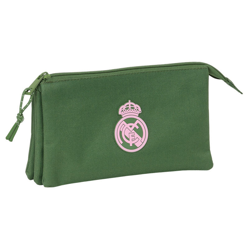 real madrid green triple pencil case