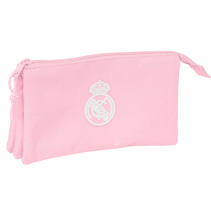 real madrid pink triple pencil case