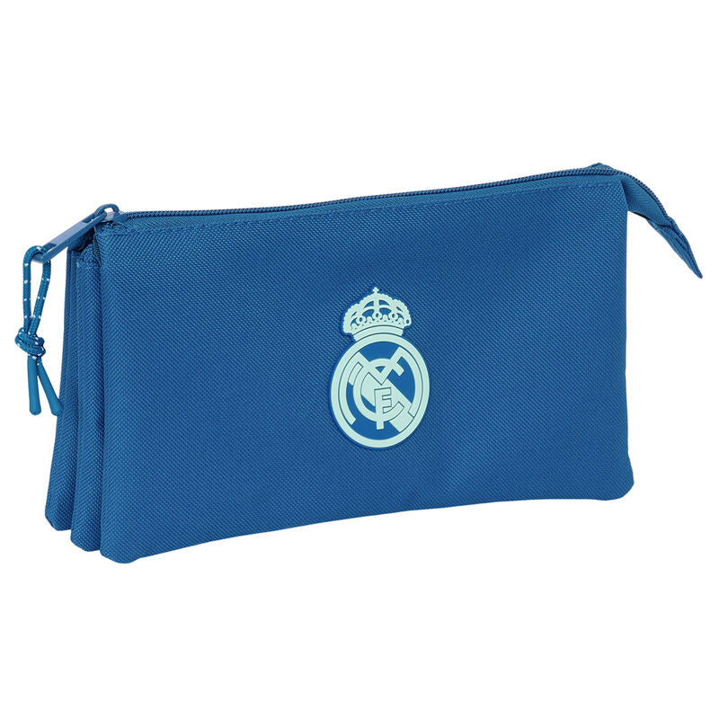 real madrid blue triple pencil case