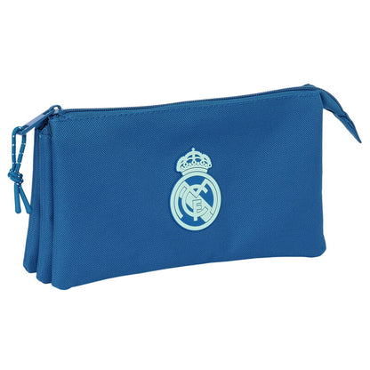 real madrid blue triple pencil case