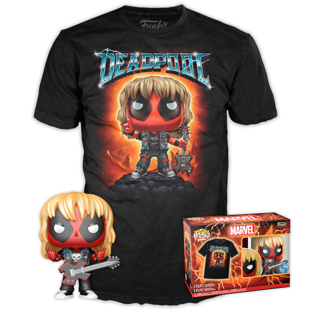 POP figure set & Tee Marvel Deadpool Heavy Metal