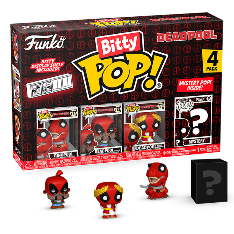 blister 4 figures bitty pop marvel deadpool dinopool