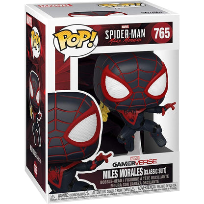 Figura POP de Spiderman Miles Morales con traje clásico de Miles Morales (5 + 1 figura Chase)
