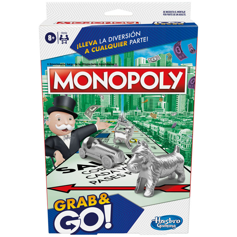 monopoly grab & go  board game (spanish)