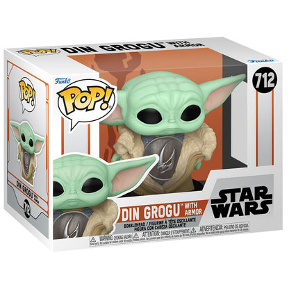 pop figure star wars the mandalorian din grogu with armor