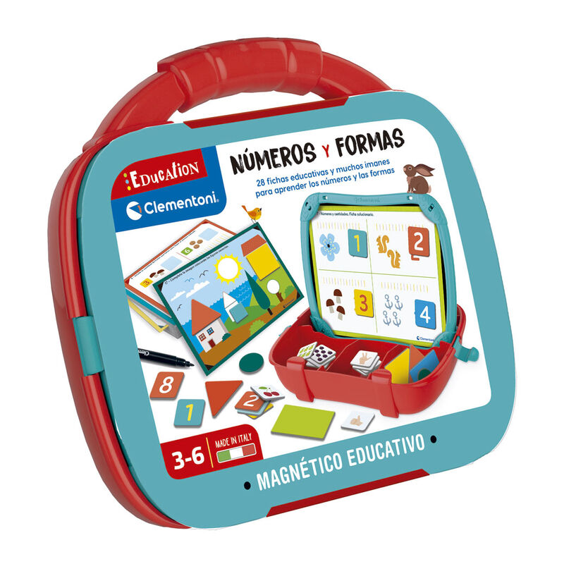 magnetic briefcase with numbers and shapes