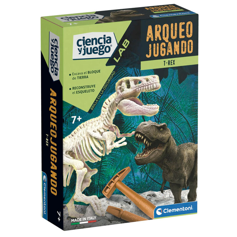 archaeological game playing phosphorescent t rex