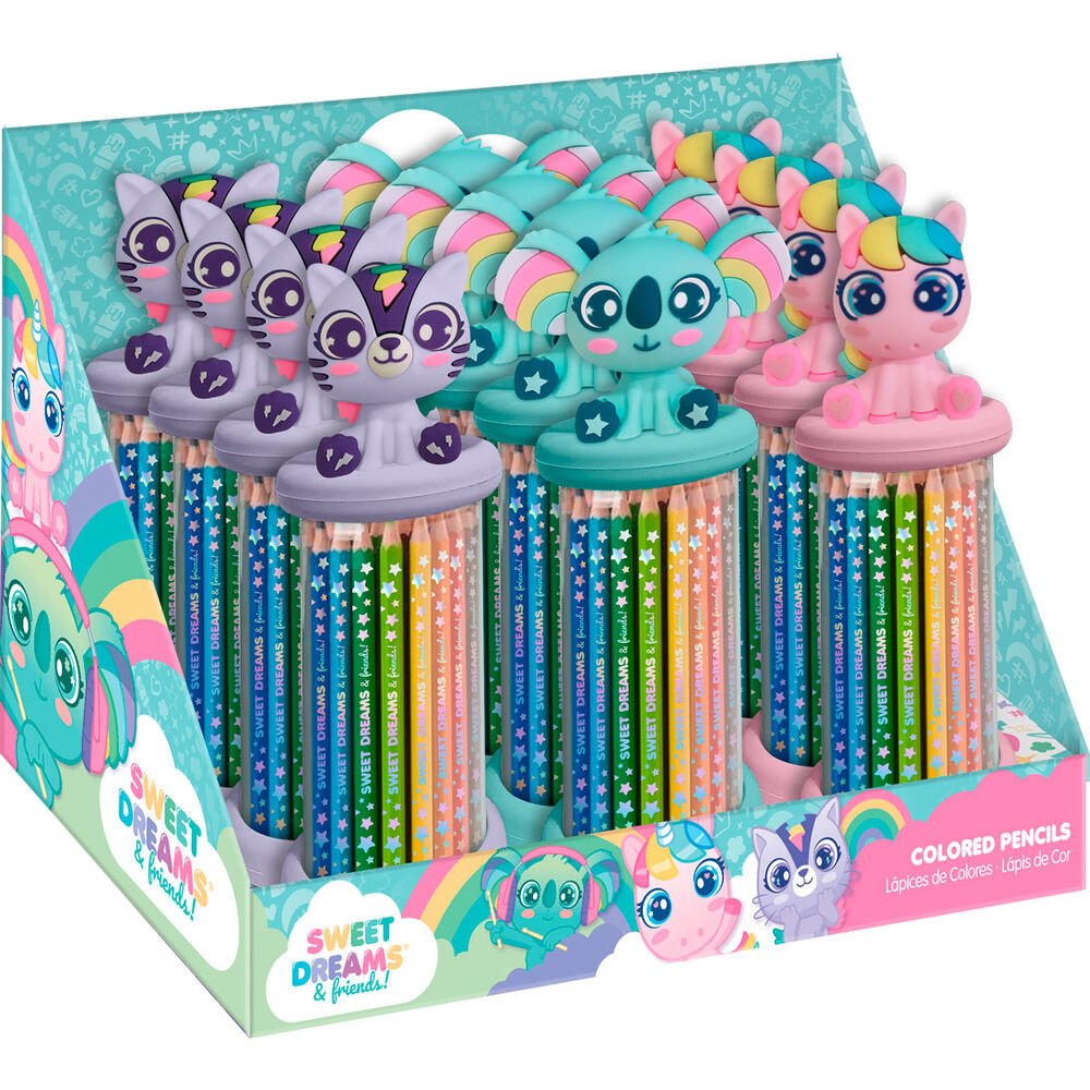 set of 12 sweet dreams 3d colored pencils  assorted