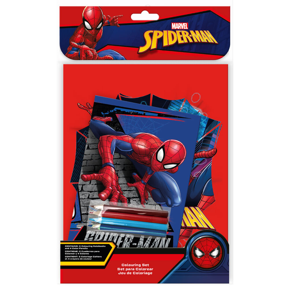 spiderman marvel coloring set  notebook