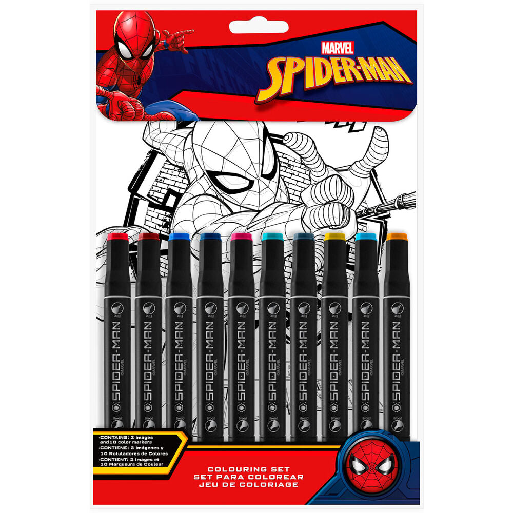 spiderman marvel paint by numbers stationery set