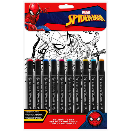 spiderman marvel paint by numbers stationery set