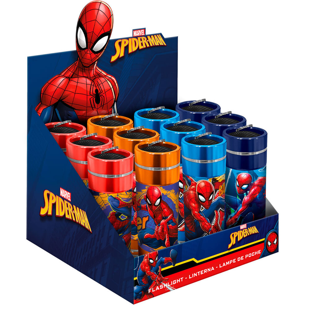 spiderman marvel aluminum led flashlight assortment
