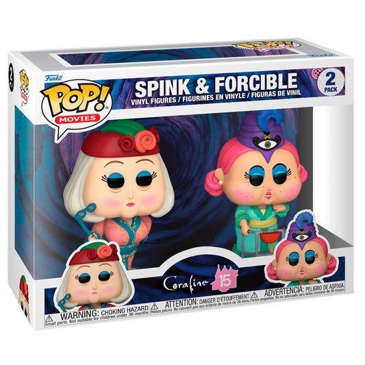blister of 2 pop figures coraline spink & forcible