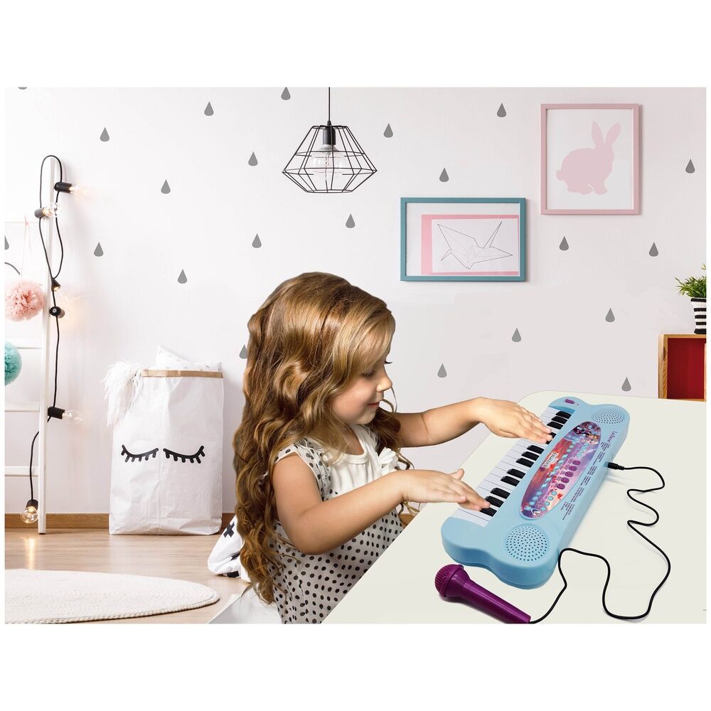 Piano eletrônico Frozen 2 Disney com microfone