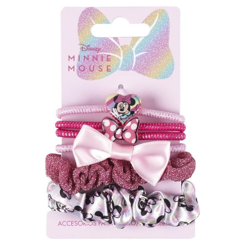 blister pack of 6 minnie mouse disney hair ties