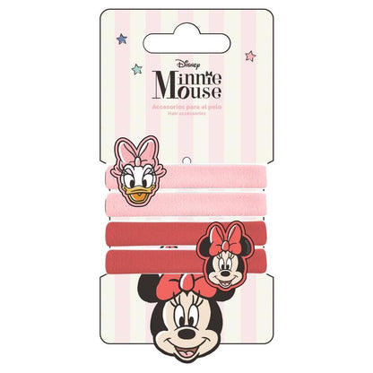 blister pack of 4 minnie mouse disney hair ties