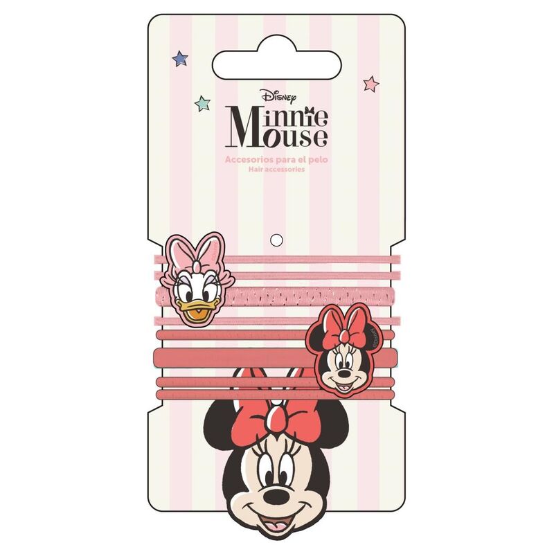 blister pack of 8 minnie mouse disney hair ties